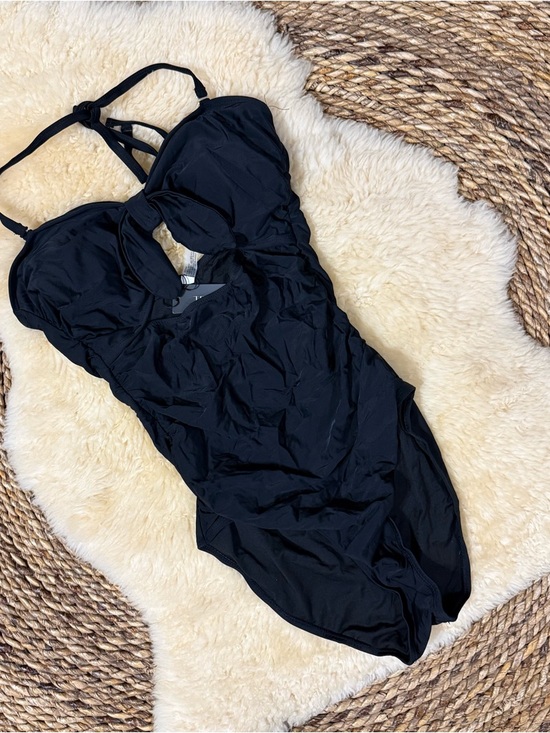 Tempt Me Other - Black Halter One-Piece Swimsuit with Tie Front